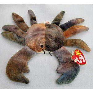 Ty Beanie Baby Claude the Crab PVC 1996 Multi-color Blue Pincher Tag Errors CR74